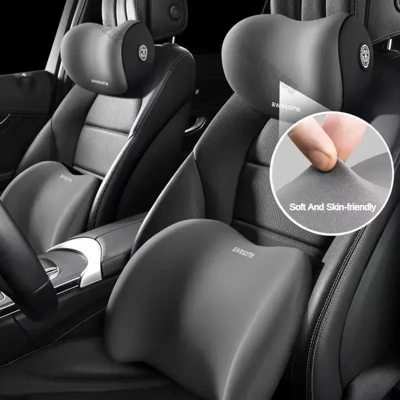 Almohada Ergonómica de Soporte Lumbar de Espuma Viscoelástica para Asiento de Coche, Silla de Oficina, Sillón Reclinable y Cama – Cojín de Apoyo para Aliviar el Dolor de Espalda Baja