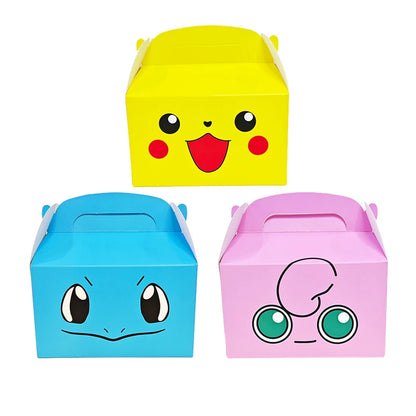Pokémon Gift Bags – Pikachu Theme Birthday Party Packing Bags for Balloons, Candy, Snacks & Kids Party Favors (Charmander & Squirtle Design)
