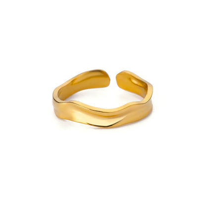 Anillo de circonita de acero inoxidable ajustable con diseño de ojo turco – Anillo de boda geométrico de color dorado para mujer | Regalo de joyería de lujo de moda