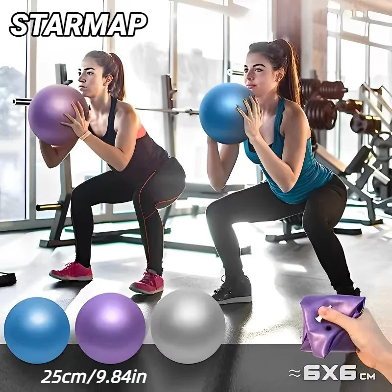 Pelota de Yoga Pilates de 25 cm – Mini balón de equilibrio para gimnasia, entrenamiento central, ejercicio en interiores y entrenamientos de terapia