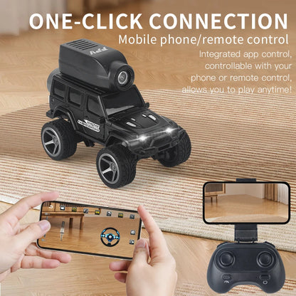 1:64 Mini RC Car with Camera – 2.4G Remote Control Racing Stunt Car with WiFi App Control for Kids