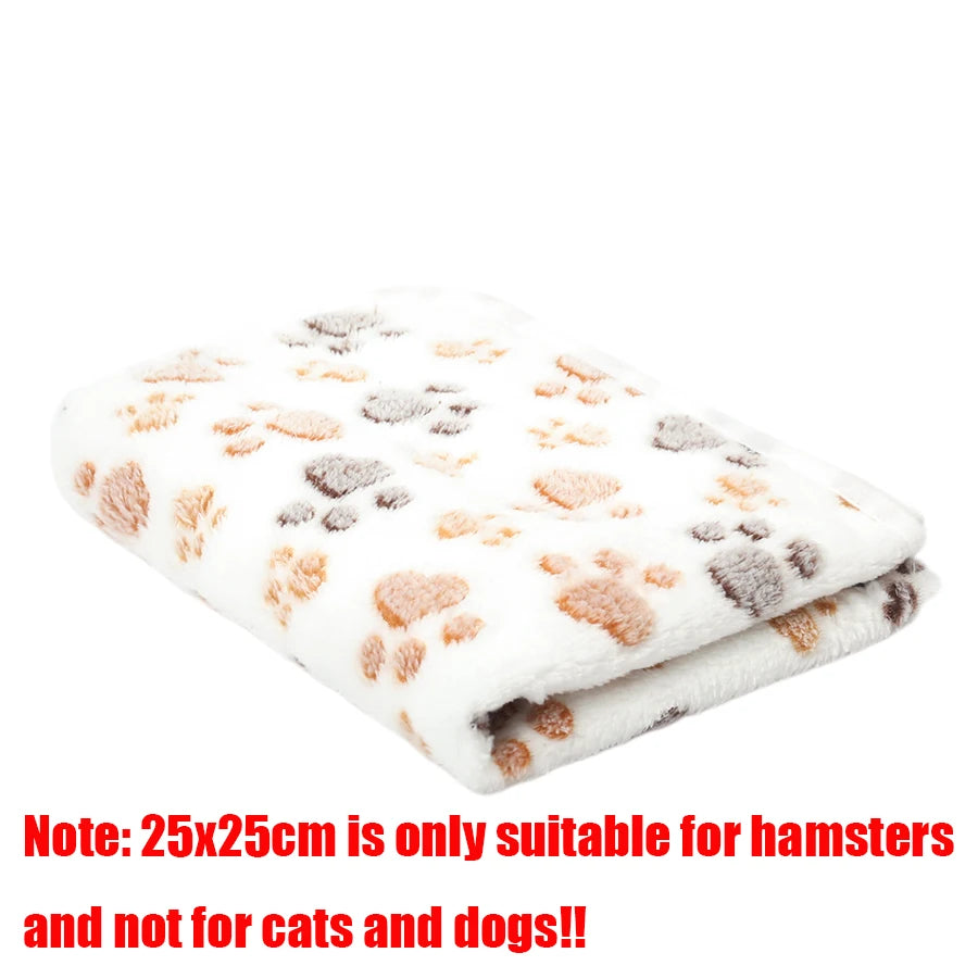 Soft Fluffy Pet Blanket – Warm Flannel Dog & Cat Sleeping Mat with Cute Paw Print Pattern, Cozy Comfortable Pet Bedding