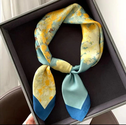 Women's Luxury Satin Silk Feel Square Scarf Printed Hair Scarf Neckerchief Bandana Hijab Wrap