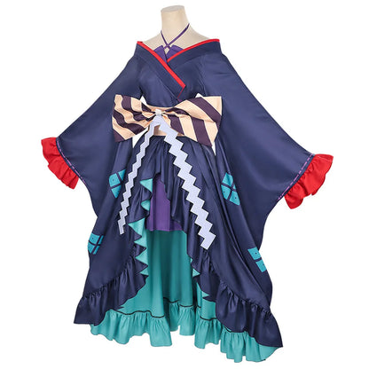 Cosmic Princess Kaguya / Tsukimi Yachiyo Cosplay Costume | Dark Blue Dress for Party, Stage Performance & Anime Convention