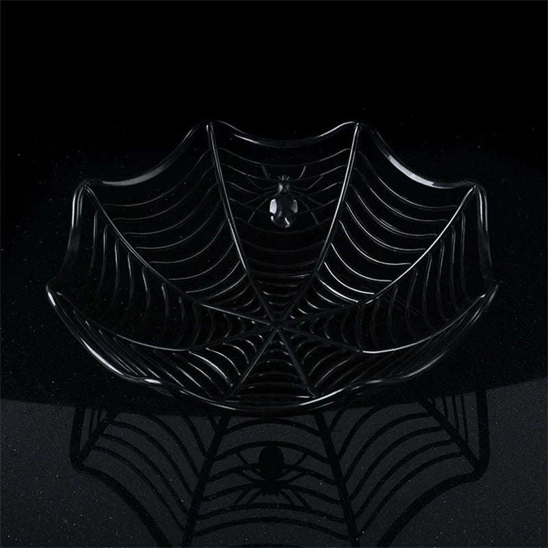 1/3/9PCS Halloween Spider Web Fruit Basket, Halloween Snack and Candy Serving Tray, Decorative Fruit Storage Plate, Spooky Party Tableware and Holiday Home Decoration