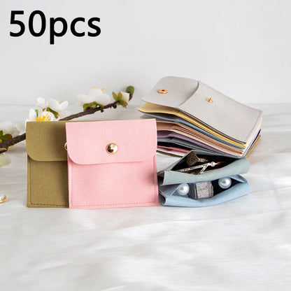 1/10/50PCS Microfiber Velvet Jewelry Gift Bags – Soft Pouches for Earrings, Necklaces, Christmas, Weddings, Candy Favors & Gift Packaging