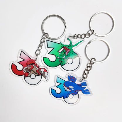 Pokémon 30th Anniversary Acrylic Keychain – Captain Pikachu, Eevee & Eeveelutions (50 Styles)