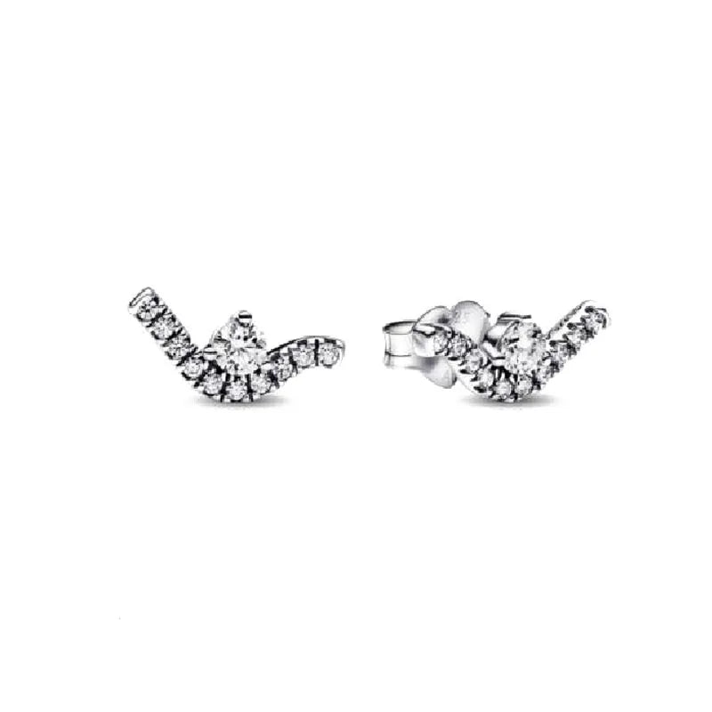 Juego de pendientes de tuerca de plata de ley 925 con hoja cuadrada, sol y luna para mujer, exquisito regalo de joyería europea