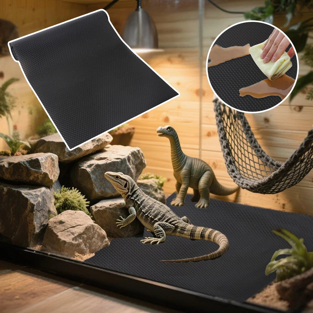 Reptile Terrarium Liner Mat – Easy-Cut Cage Bedding Carpet for Bearded Dragons, Leopard Geckos, Snakes, Turtles & Amphibians