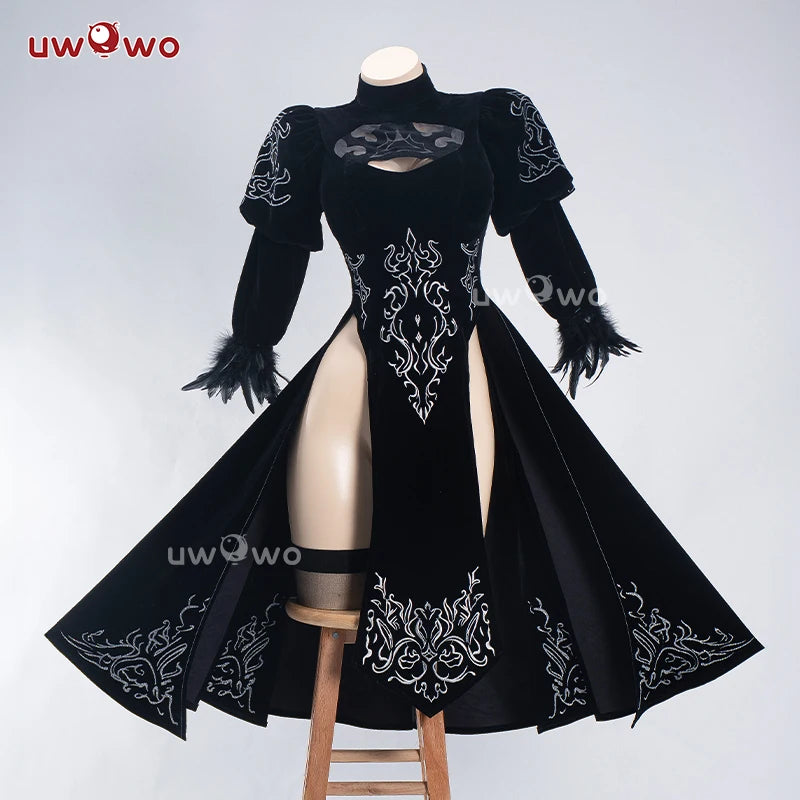 UWOWO 2B Cosplay Costume – Fanart Cheongsam Redesign Outfit (NieR: Automata Inspired, Halloween/Pre-Sale)