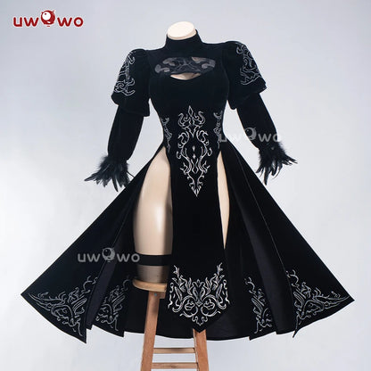 UWOWO 2B Cosplay Costume – Fanart Cheongsam Redesign Outfit (NieR: Automata Inspired, Halloween/Pre-Sale)