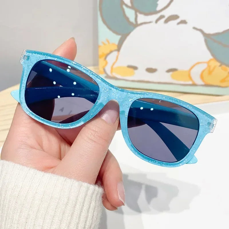 Kids' Colorful Shiny Sunglasses – Trendy & Cute Fashion Eyewear for Girls, Bright New Year Shades for Children's Outdoor Wear