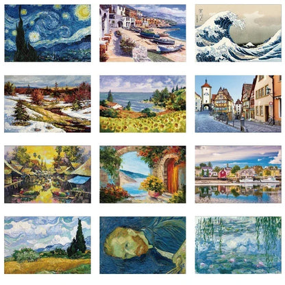 Mini puzzle de 1000 pièces – Puzzle de peinture à l'huile célèbre de Van Gogh pour adultes, jeu de puzzle d'art 38 × 26 cm, jouet éducatif casse-tête et cadeau de Noël