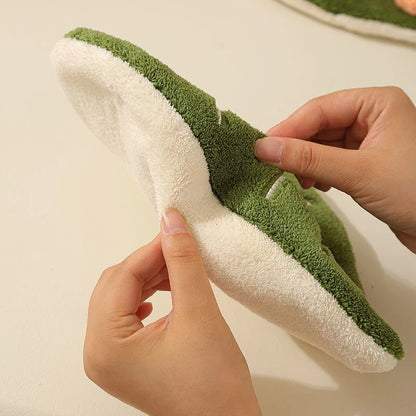 Essuie-mains Feuille – Serviette suspendue douce et absorbante pour la salle de bain et la cuisine, Gant de toilette décoratif, Serviette mouchoir à séchage rapide, Accessoire de nettoyage pour la maison