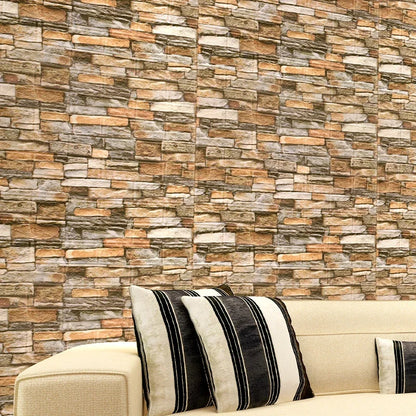 Papel tapiz de ladrillo de espuma 3D autoadhesivo – Paneles de pared impermeables despegables y pegables (70 × 1000 cm)