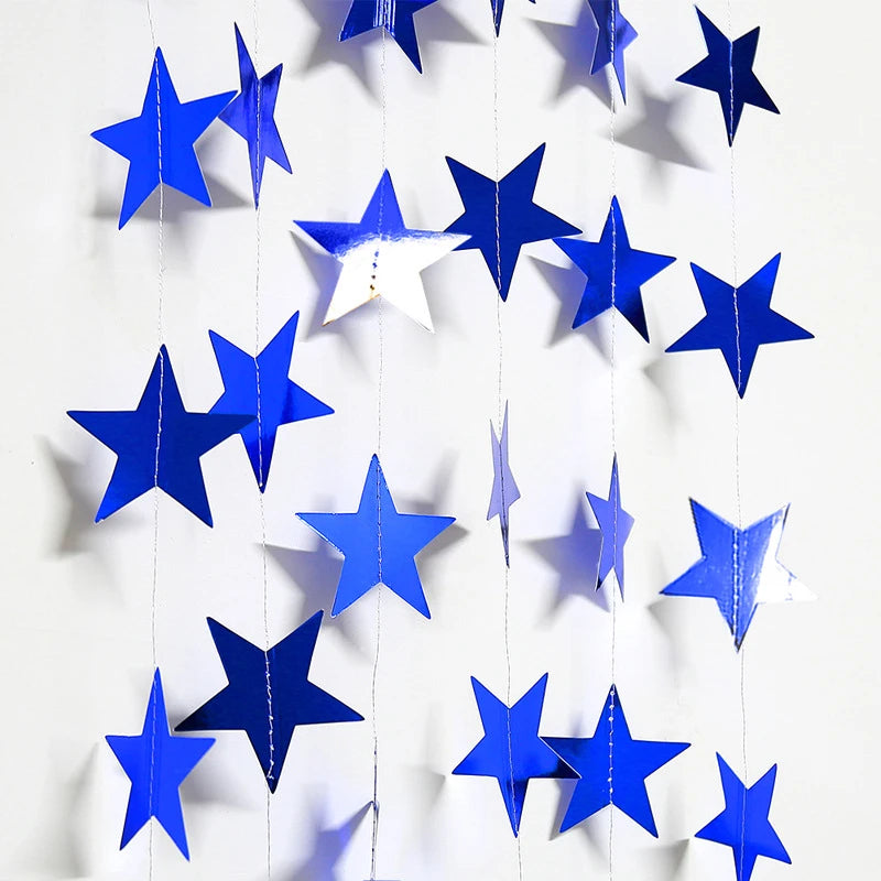 4M Moon & Star Glitter Paper Garland – Hanging Party Banner for Weddings, Eid, Baby Showers & Celebrations