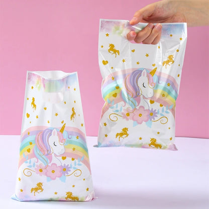 10/25/50 unidades Bolsas de Regalo de Unicornio para Dulces – Lindas Bolsas de Mano para Recuerdos de Fiesta, Decoraciones de Cumpleaños, Baby Showers, Regalos para Niños y Artículos de Celebración