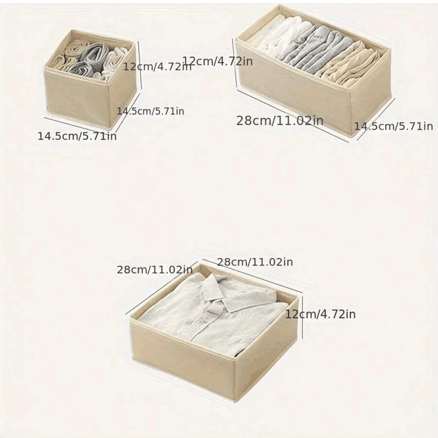 Juego de organizadores plegables de ropa interior de 6/12 piezas – Cajas de almacenamiento para cajones para sujetadores, calcetines, ropa interior y organización de armarios