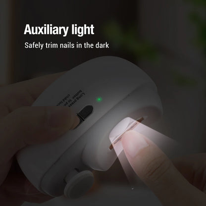 Electric Nail Clipper Trimmer – Rechargeable Baby & Adult Nail Cutter with LED Light, Grinder & Polisher