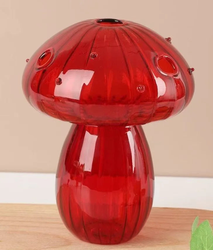 Mini Mushroom Glass Vase Set – Propagation Terrarium for Plants, Flowers & Home Office Décor