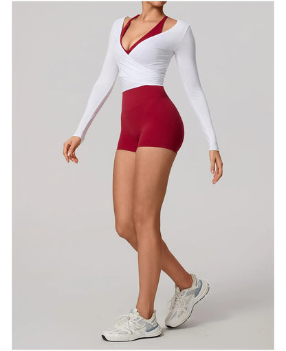Women’s Long Sleeve Yoga Top – Quick-Dry Breathable Sportswear for Gym, Pilates, Dance & Ballet