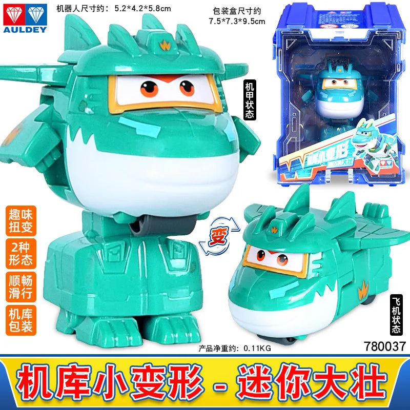 Super Wings Mini Transforming Plane Robot Toy – Anime-Style Deformation Action Figure, Transformable Aircraft Toy for Kids & Christmas Gifts