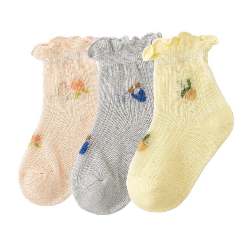 3 paires de chaussettes nouveau-né douces et respirantes en coton fin pour bébés