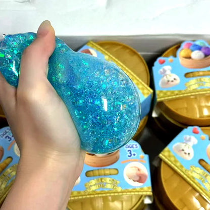 1–12PCS Glitter Dumpling Squishy with Box – Sensory Squeeze Stress Relief Fidget Toy, Glitter Dumplings Set