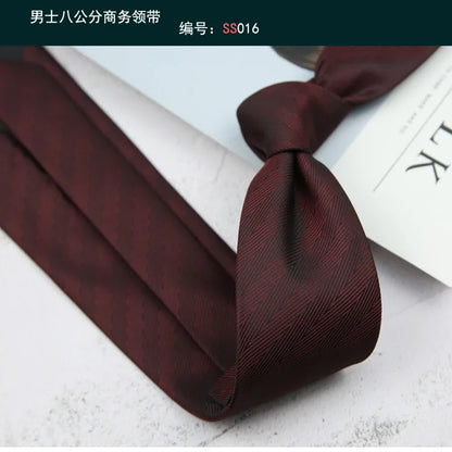 Corbata de hombre de 8 cm con rayas tejidas, formal de negocios para bodas, oficina y fiestas