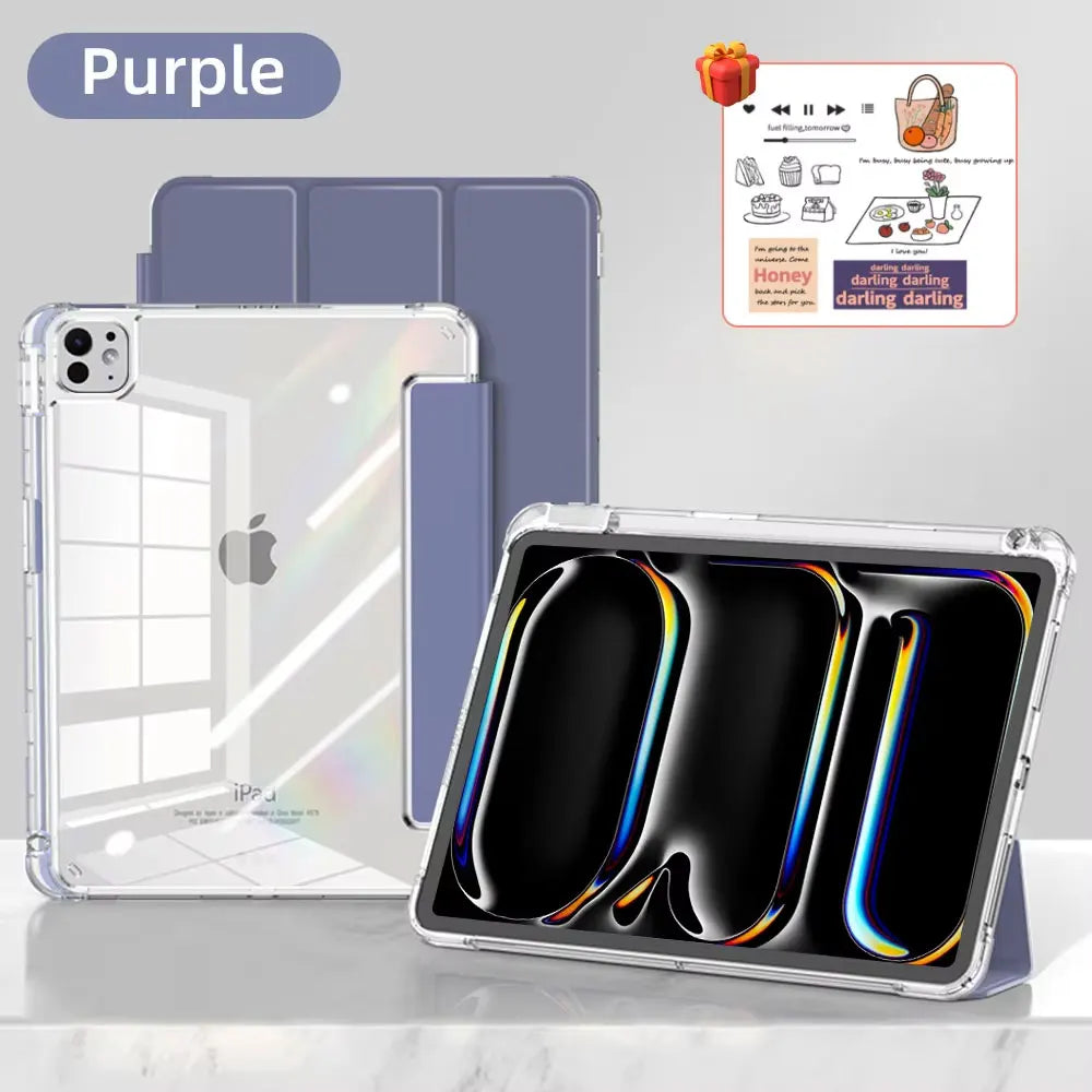 Étui pour iPad avec porte-crayon pour iPad Air 6/5, iPad Pro 11/12.9/13, iPad 10e génération, 10.2, 9.7 et iPad Mini 7/6 – Étui intelligent de protection