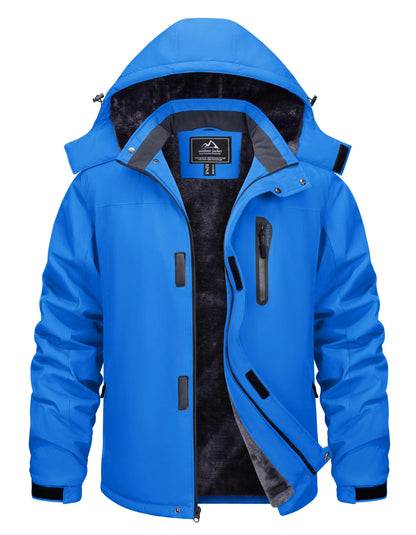 TACVASEN Men’s Winter Ski Jacket – Thick Fleece-Lined Waterproof Windbreaker, Warm Outdoor Parka for Snowboarding, Hiking & Mountain Trekking