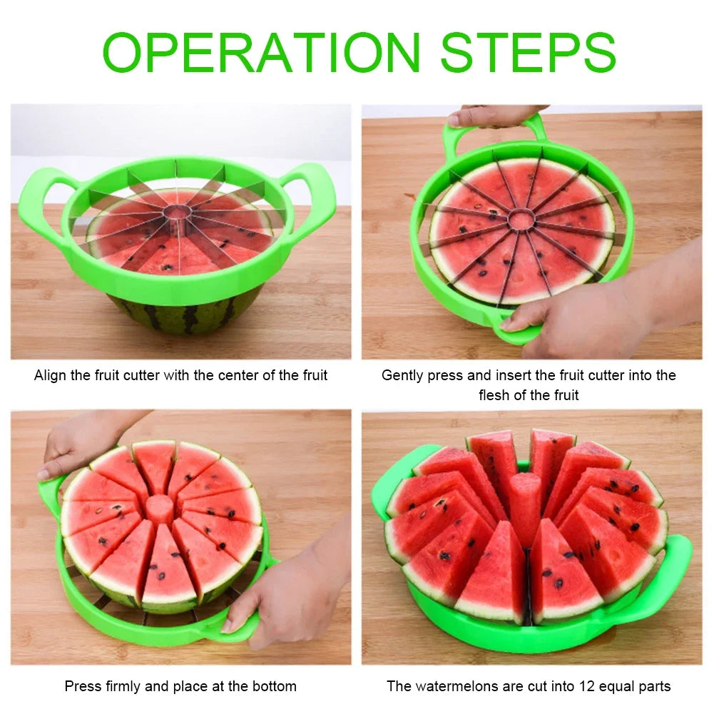 Manual Watermelon Slicer Cutter – Stainless Steel Labor-Saving Fruit Slicing Tool, Large Fruit Divider for Watermelon & Melons, Kitchen Gadget