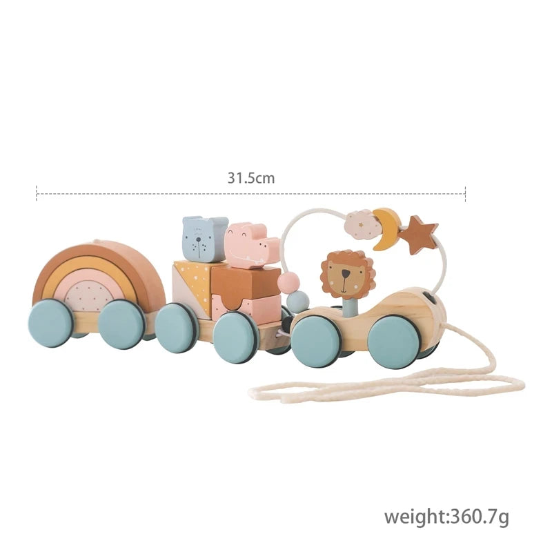 Juguete de Tren de Madera Montessori – Carrito Educativo para Bebés con Bloques Numéricos, Juguete de Madera para el Aprendizaje Temprano, Regalo de Actividad de Aprendizaje Preescolar para Niños Pequeños