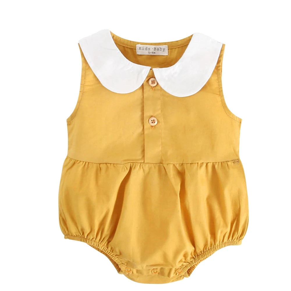 Sanlutoz Body de algodón de verano para bebé – Pelele sin mangas a cuadros de princesa para recién nacidas y bebés pequeñas