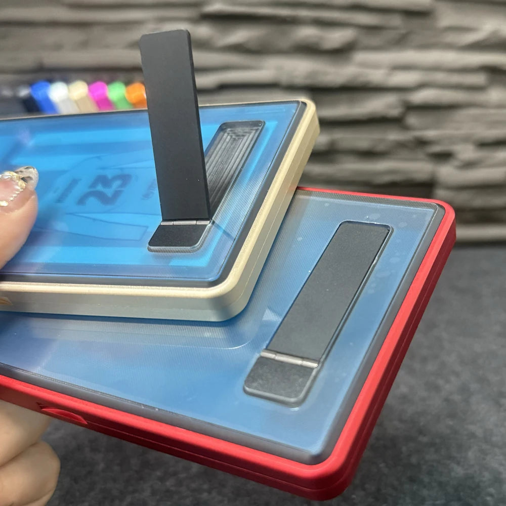 Aluminum Alloy Trading Card Display Case with Stand – Multicolor PSA & BGS Graded Card Protector Holder for Horizontal & Vertical Display