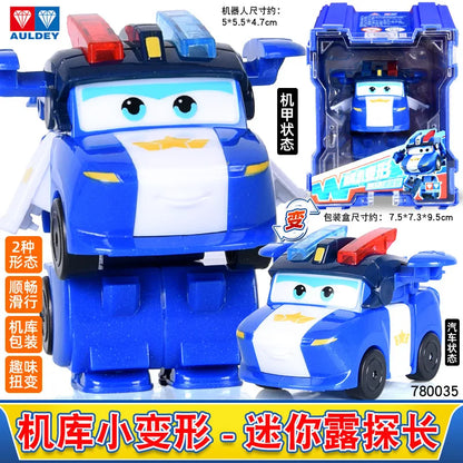 Super Wings Mini Transforming Plane Robot Toy – Anime-Style Deformation Action Figure, Transformable Aircraft Toy for Kids & Christmas Gifts