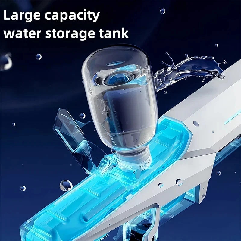 Pistolet à Eau Électrique pour Adultes – Puissant Lanceur d'Eau Automatique avec Grand Réservoir d'Eau pour Piscine d'Été, Plage et Jeux Aquatiques Extérieurs