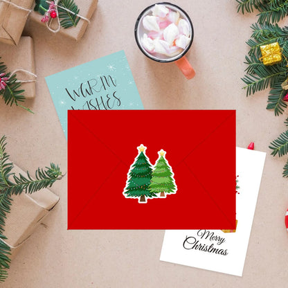 10PCS Christmas Fold Greeting Cards with Envelopes – Merry Christmas & New Year DIY Gift Cards for Xmas Party Decor