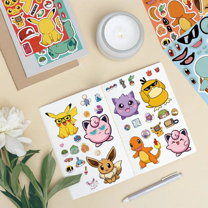 Pokémon DIY Puzzle Sticker Set – 16/32pcs Make-a-Face Cartoon Jigsaw Toys for Kids (Pikachu & Charizard)