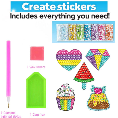 Kit de pegatinas de pintura de diamantes grandes de 12 piezas – Manualidades de mosaico de unicornio, animales y vida marina para niños