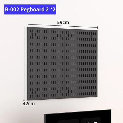 Kit de organización modular de pared con tablero perforado (Pegboard) para bricolaje – Paneles de almacenamiento colgantes sin taladro para cuartos de manualidades, oficina y organización del hogar