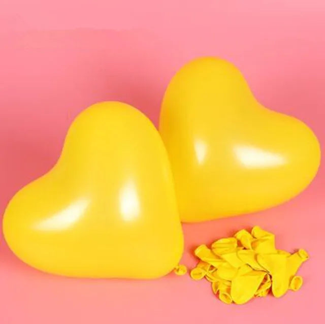 12-Inch Heart Balloons – Love Helium Balloons for Weddings, Birthdays, Valentine's & Party Decor