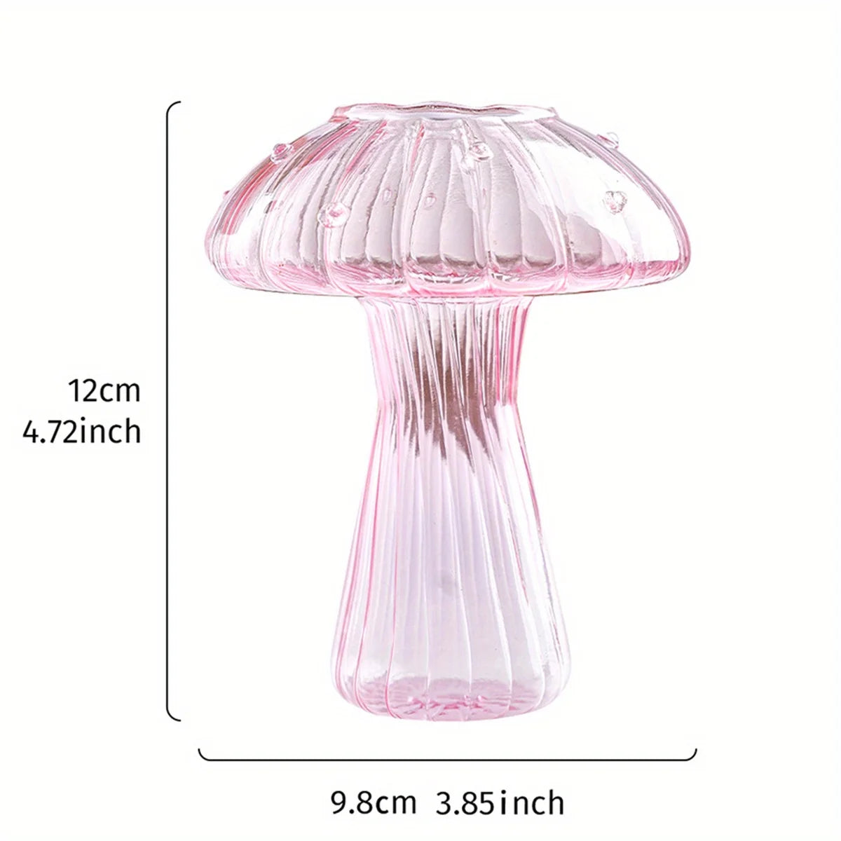 Transparent Glass Mushroom Vase – Hydroponic Planter for Flowers, Plants & Home Décor