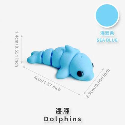 10/50 unidades de figuras de mini animales impresas en 3D – Modelos de simulación de dibujos animados móviles, juguetes coleccionables bonitos, decoración de escritorio y set de regalo de cumpleaños
