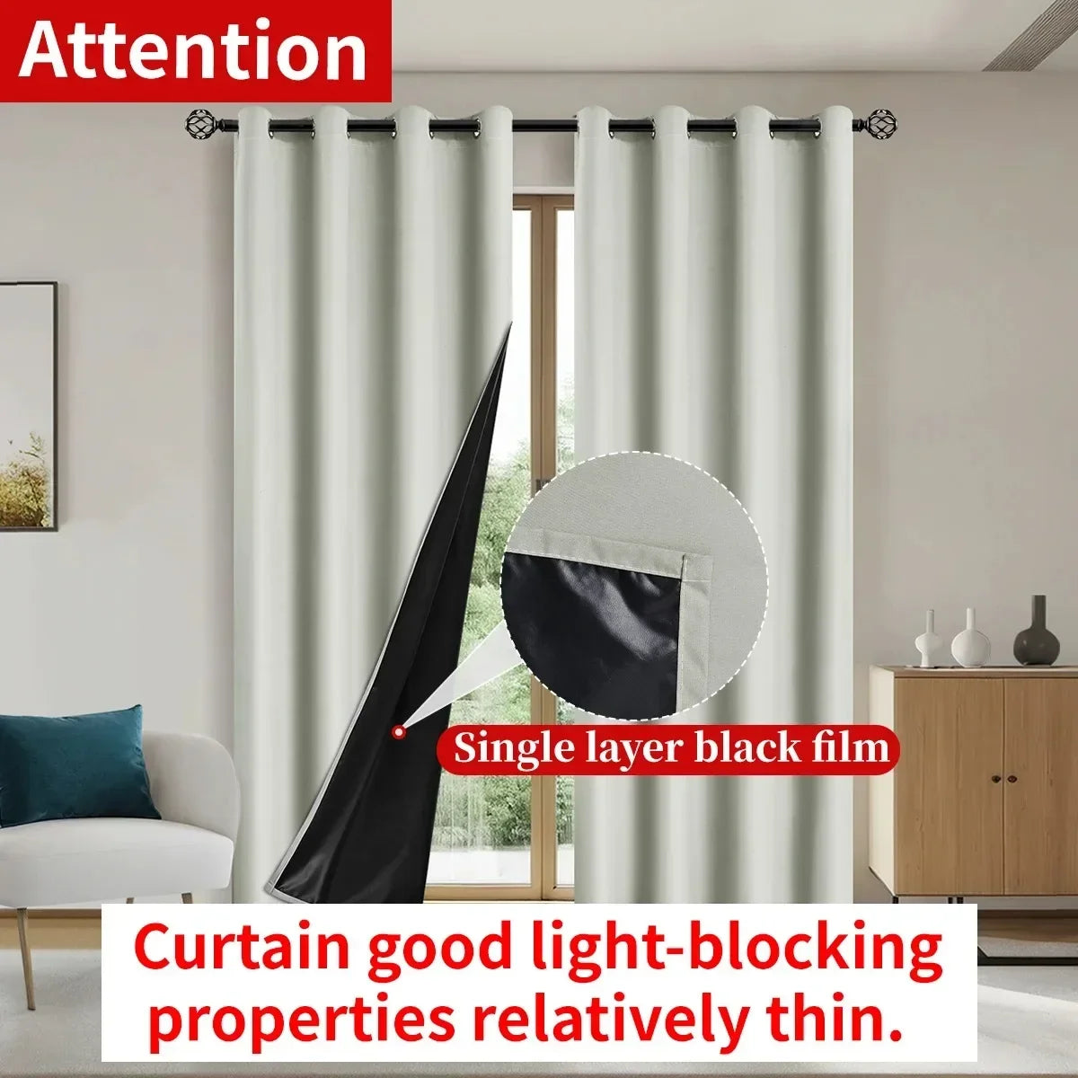 Paquete de 2 cortinas 100% opacas – Paneles de ventana térmicos con forro opaco