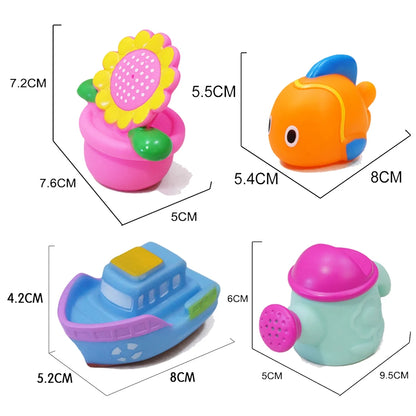 Baby Bath Toys Soft Rubber Floating Car, Boat & Plane Water Squeeze Toys for Toddlers