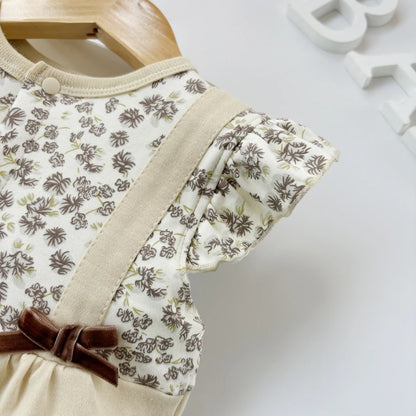 Pelele de verano para bebé recién nacido – Body de manga corta de algodón suave con estampado de dibujos animados para bebés y niñas (3-18 meses)