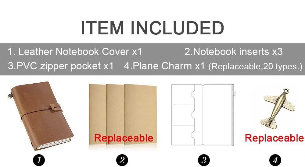 Moterm Genuine Leather Travel Notebook Cover – Handmade Vintage Cowhide Journal & Planner