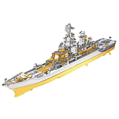 Piececool Kit de Modelo de Acorazado de Metal 3D – HMS Hood y Richelieu, Rompecabezas de Ensamblaje, Juguete Educativo para Adolescentes y Coleccionistas