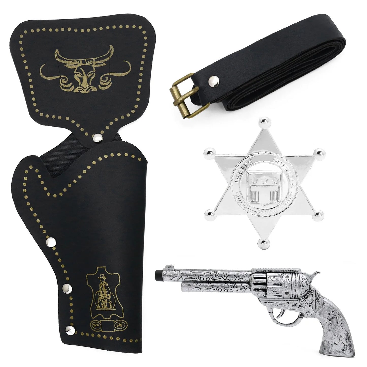 Medieval Cowboy Cosplay Outfit Set – Hat, Gun Belt, Holster & Accessories Roleplay Costume Kit